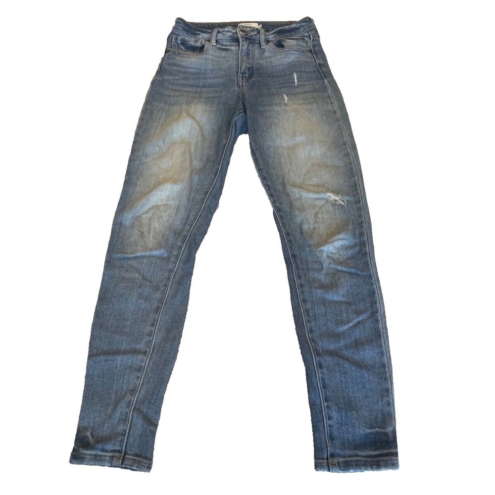 Bohme Estilo Premium Denim Women's Distressed Denim Jeans; Blue; Size 25